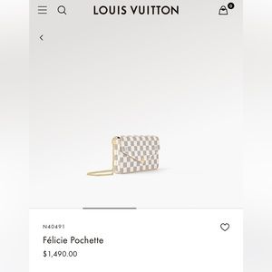 Louis Vuitton Pochette Felicie
Damier Azur Rose Ballerine Lining